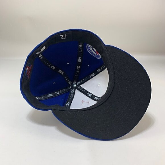 Toronto Blue Jays MLB Blue White New Era 40th Season Patch Fitted Hat Mens 7 3/8 - Picture 5 of 6